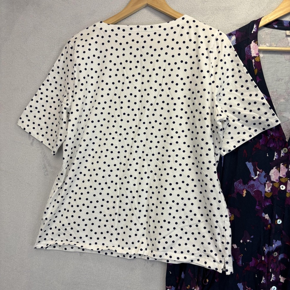 Lot Of 2 Talbots LOGO Lori Goldstein Tops Womens XL Button Up Dot Floral Stretch - Picture 8 of 12